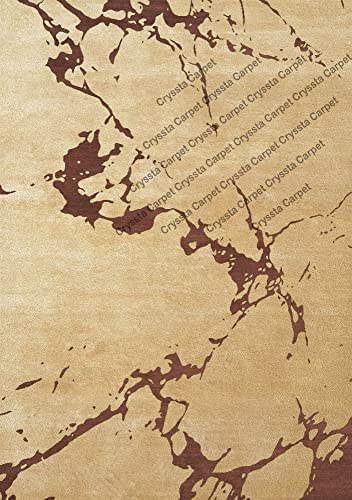 Image of Cracks Carpet for Living Room Size 6x8 Feet (180x240 cm) Color Beige & Brown