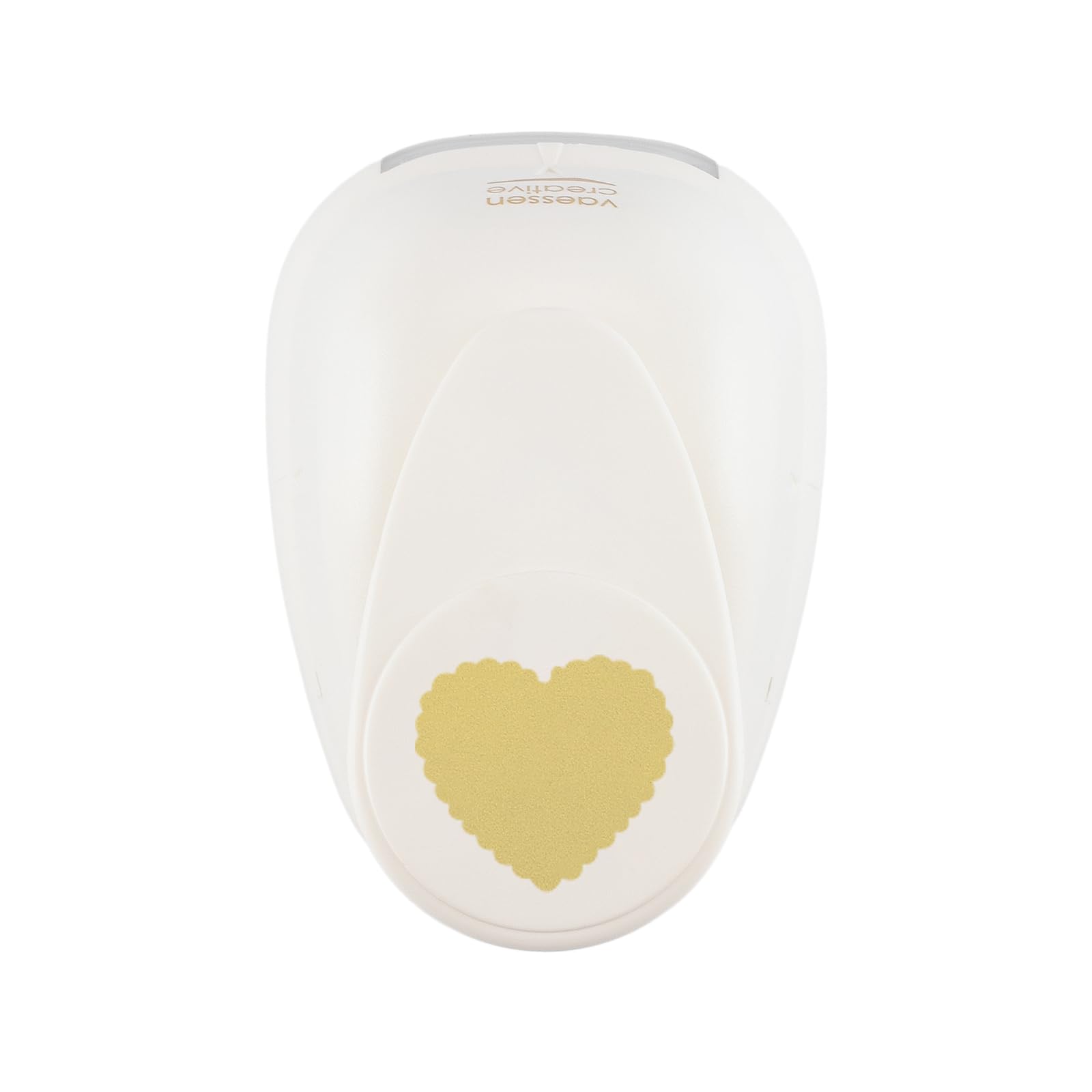Vaessen Creative Craft Paper Punch - Scalloped Heart - 3,4 x 3,5 cm - Circle Cutter for Crafting and Card Making, White/Pink