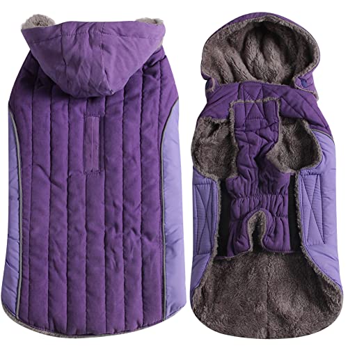 JoyDaog Fleece Dog Hoodie for Small Dogs Super Warm Puppy Jacket for Cold Winter Dog Coats,Purple S (B096KGZY53) Amazon Price History, Amazon Price Tracker