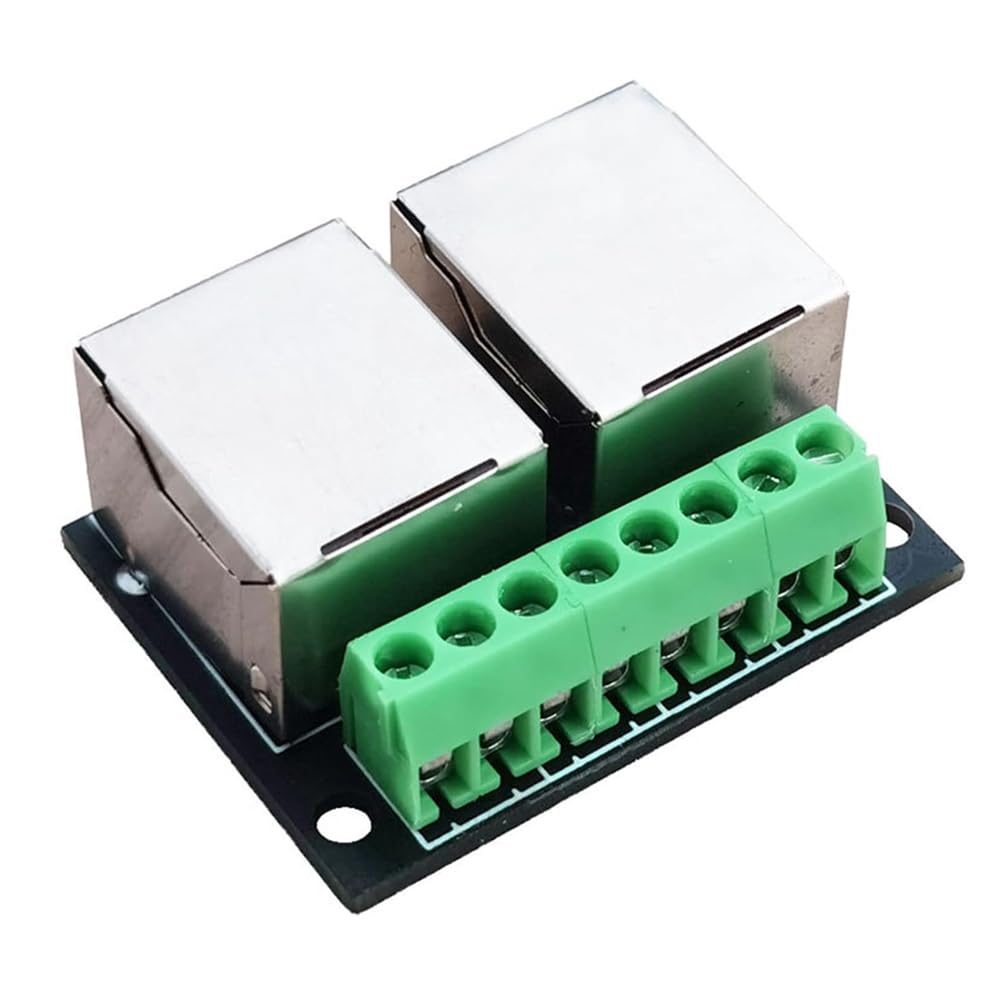 4 unidades RJ45 Ethernet Dual hembra Terminal Breakout Board | Adaptador doble de 3,5 mm, RJ45, enchufes dobles a 8 pines