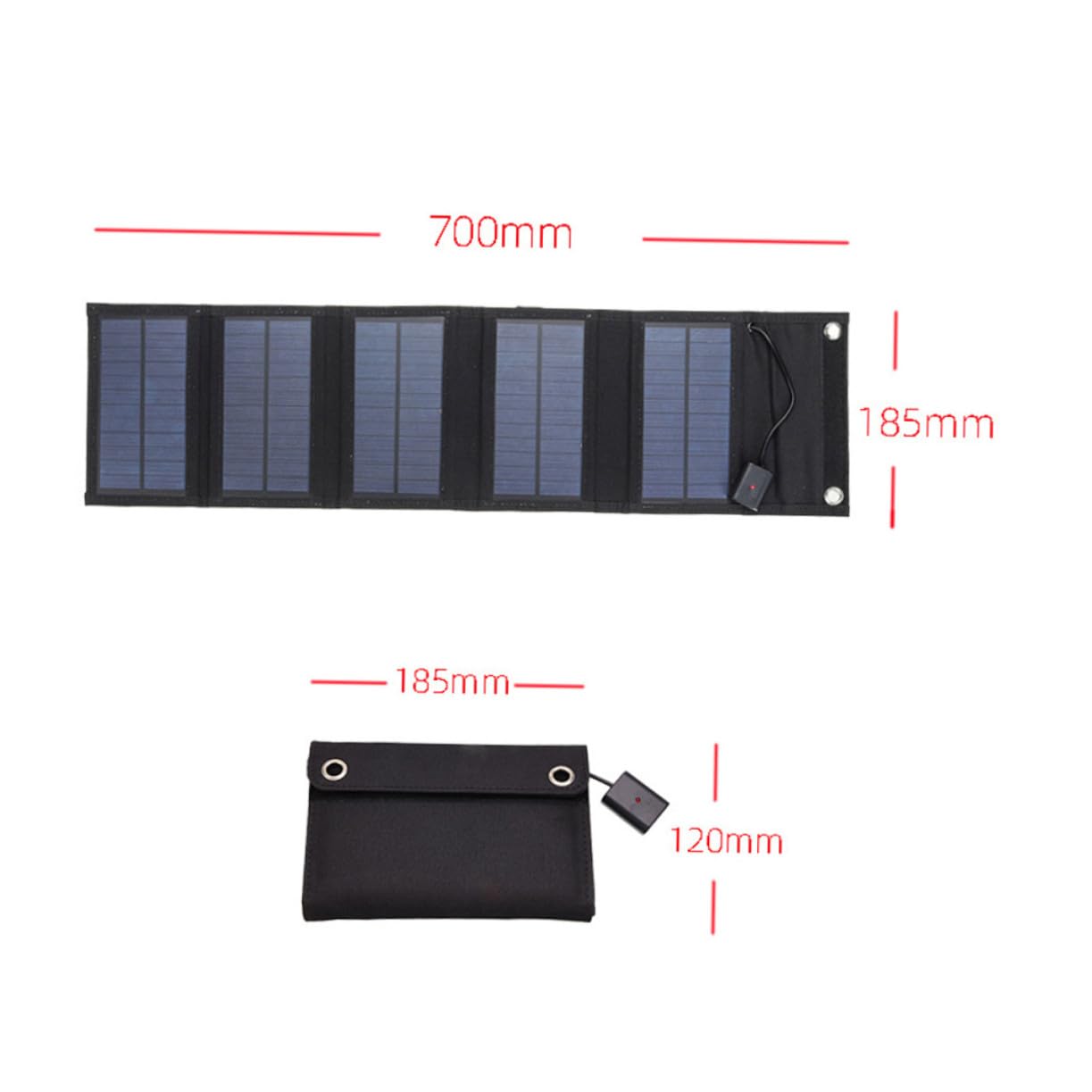 Cargador Solar Plegable de 15w y 6v Salida Usb, Panel Portátil de Abs Cobre Adecuado para Camping y Emergencias