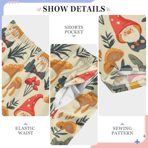 Autumn Gnomes and Mushrooms Boys Pants for Kids Jogger Pants with Pockets S4