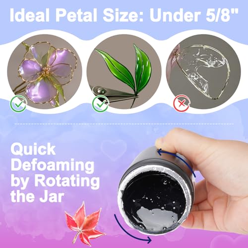 Image of Teexpert UV Dip Resin for Wire Flowers, 2 Pack 100g Each (200g Total), Crystal Clear Thick Formula, Fast Cure UV Resin for DIY Jewelry, Crafts & Floral Design