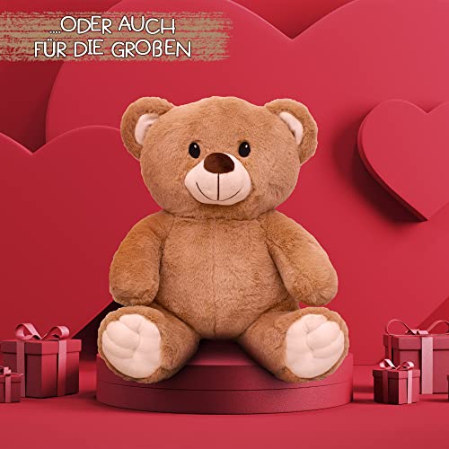 Milaboo® kuschelweicher Teddybär groß 35 cm I Kuscheltier Baby in beige inkl. Postkarte I Liebevoll designter Kuschelbär zum Verlieben I super weiches Plüschtier zum Verschenken (35 cm)