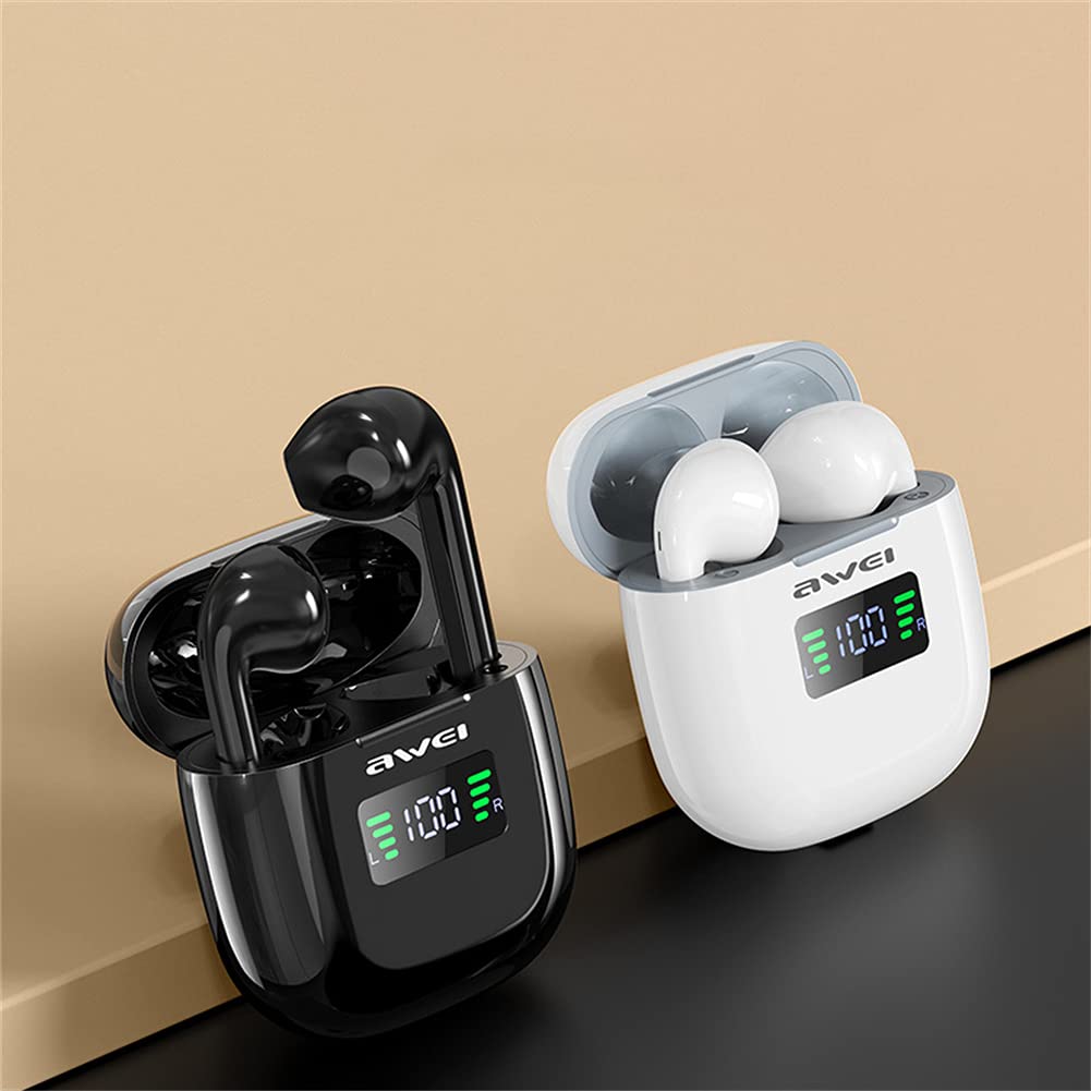 True Auricolari Wireless Bluetooth Cuffie Bluetooth Control Touch, Auricolari Bluetooth Impermeabili IPX4, con Riduzione del Rumore, per Gym Workout in Esecuzione,Nero