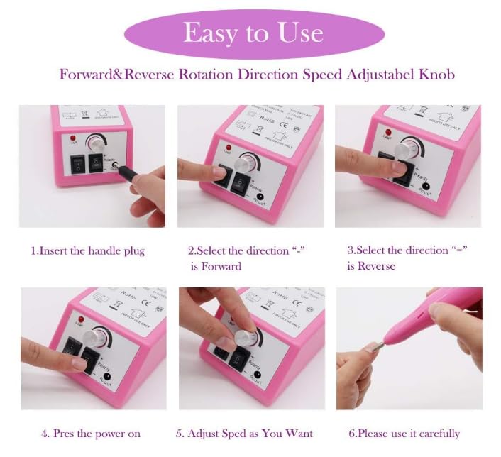 Electric Nail Drill Machine Nail File Drill Set Kit for Acrylic Nails, Gel Nail, Nail Art Polisher Sets Glazing Nail Drill Fast Manicure Pedicure MACHINE (MERCEDES) - Image 4