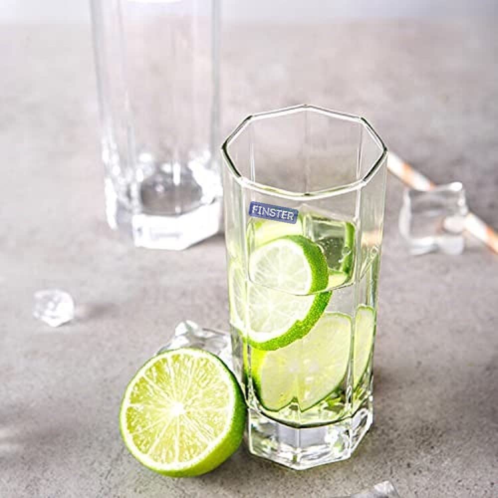 FINSTER Glass Tumblers - 6 Premium Cocktail Glasses -2 FINSTER Glass Tumblers - 6 Premium Cocktail Glasses -2