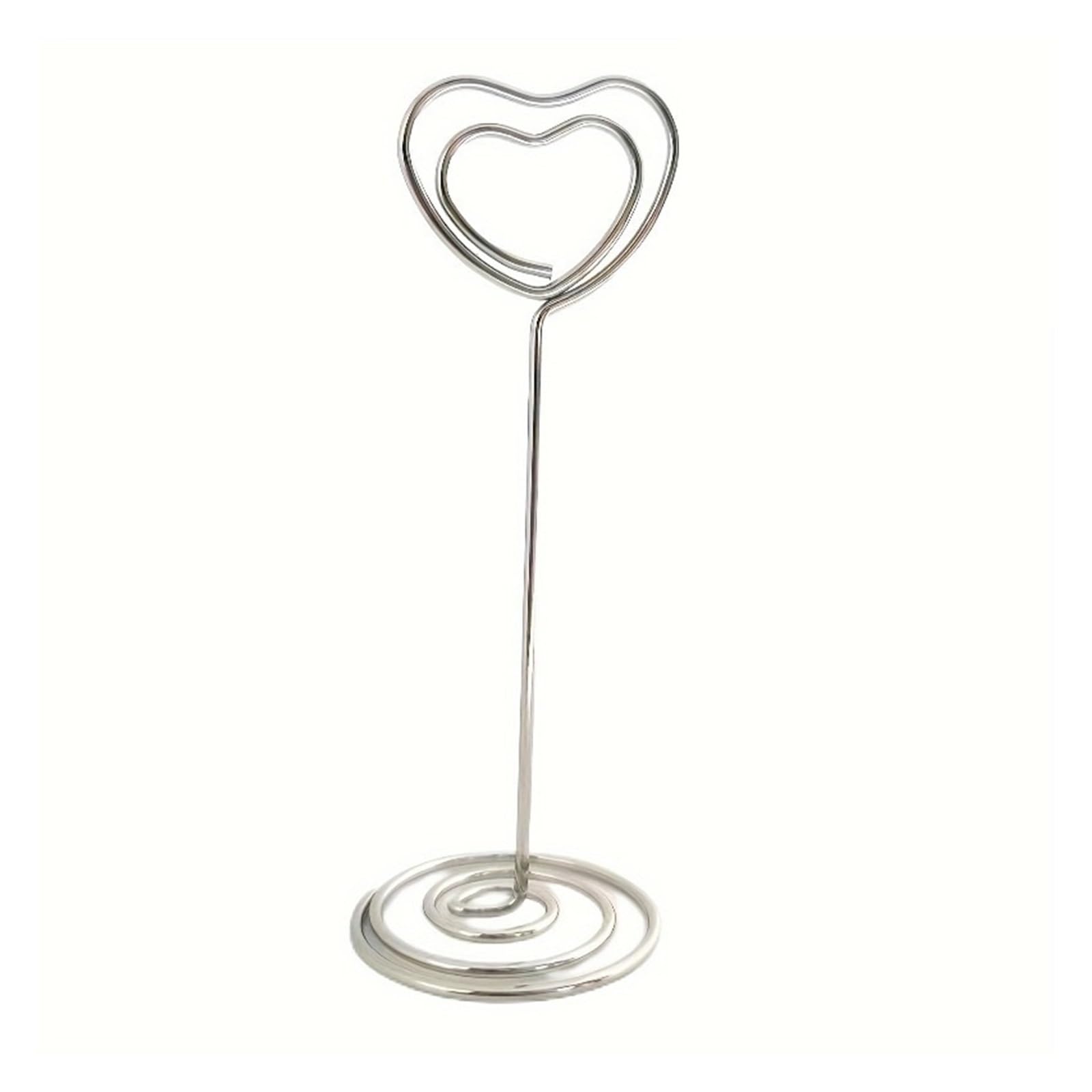Lujauey Memo Clip Holder 20Pcs Heart Table Number Holder Wedding Name Card Clips Picture Memo Note Photo Stand for Wedding Party Office Memo(Rose Golden)