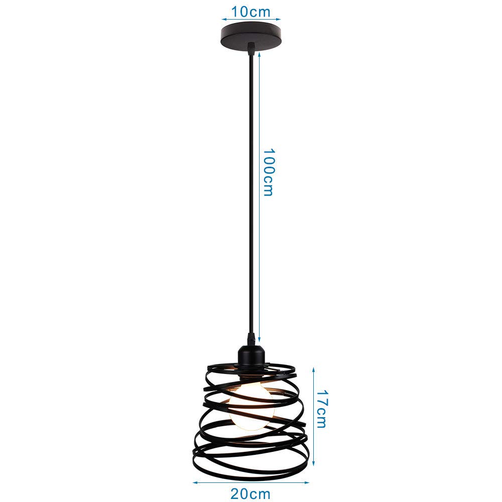COMELY Lampadario Sospensione Vintage, Plafoniera Industriale Regolabile E27, Lampadario Retrò