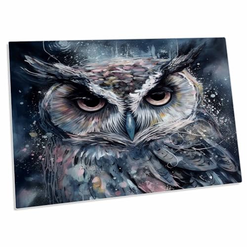 3dRose Cassie Peters Birds - Owl - Desk Pad Place Mats miniatura 1