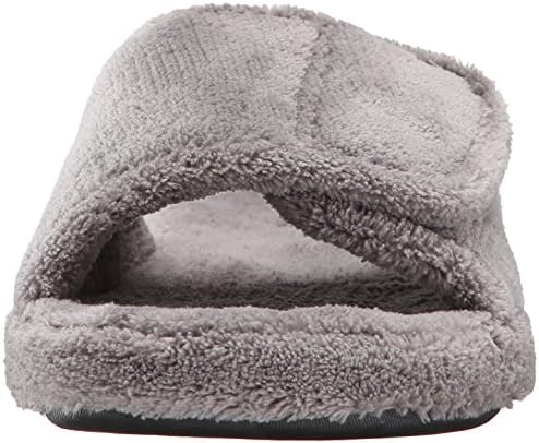 Acorn Men's Spa Slide Slippers with adjustable strap and soft terry lining , Grey, size 10.5-11.5 | Image 1