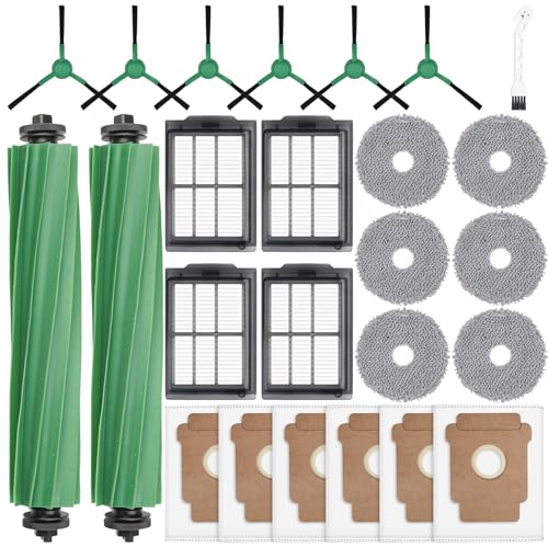 Image of 25 Pcs Replacement Part for iRobot Roomba 505X Combo,Plus 405 /505 /507 Combo | 2 Main Brushes, 6 Dust Bags, 6 Mop Pads, 4 Filters, 6 Side Brushes and 1 Cleaning Tool, Robot Vacuum Accessories Kit