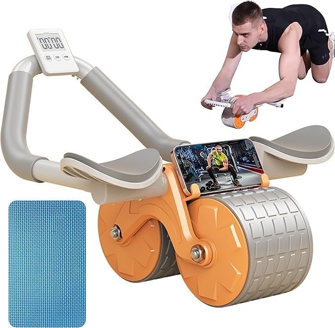THRUSTTONE Core Workout Roller, Abs Workout Equipment Automatic Rebound Wheel, Home Gym Wheels Roller Abdominal Exercises For man and womens Abdominal Exercises and Muscles-image-10