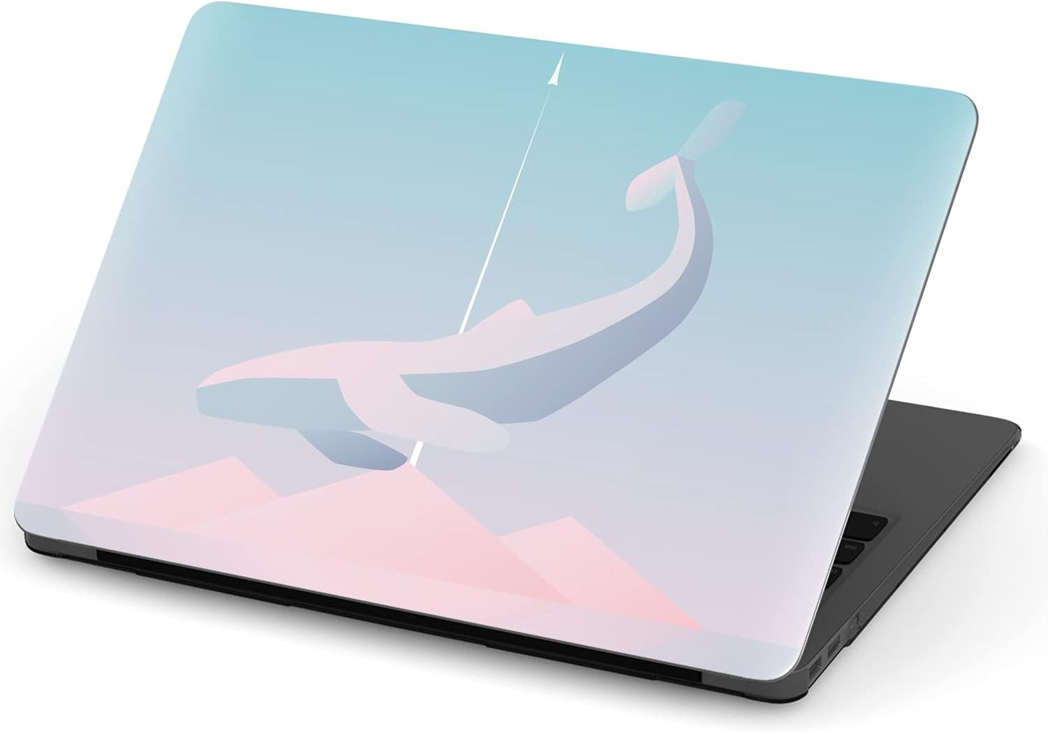Mertak Hard Case Compatible with MacBook Pro 16 14 Air 15 13 inch M3 M2 M1 Mac 2024 2023 2022 2018 Pastel Laptop Rocket Print Cover Plastic Pyramind Mountain Touch Bar Protective Whale Simple