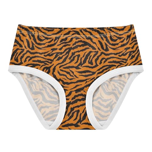 Girls Underwear Toddler 2t Cotton Panties for Girl Artistic Kids Undies Briefs Bold Black Tiger Spots Orange