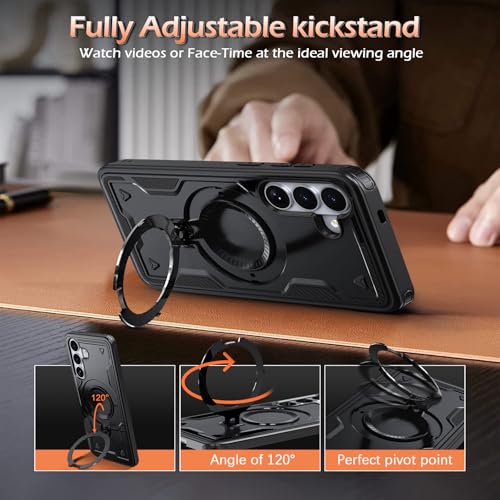 Image of for Samsung Galaxy S26 Plus Case Magnetic with stand, with Mag-Safe, with Screen Protector, Wireless Charging, Shockproof for Samsung S26 Plus 5G Phone Case, Ring Holder Cover for Samsung S26 Plus