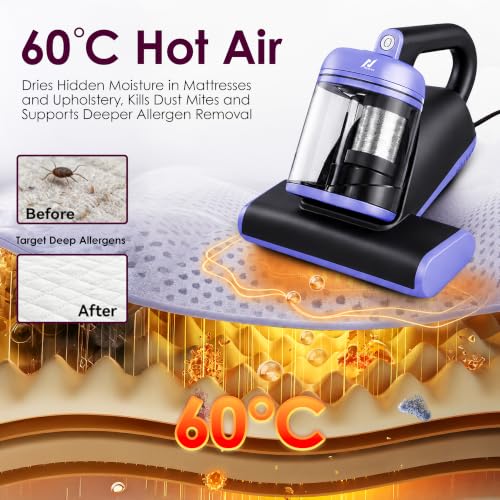 Image of nexlev Dust Mite Vacuum Cleaner MR-03 | 14KPa Sofa Cleaning Machine for Mattress, Sofa & Carpet, UV-C Light, Double beat Vibration & 60º hot air, HEPA Filter for Mites, Allergens & Pet Hair