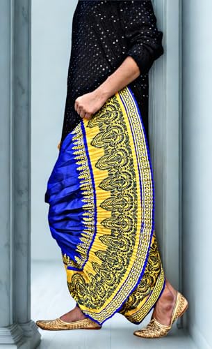 Image of Men's Ready to Wear Pant System Printed MAYUR PUCHHA Dhoti for Marriage, Pooja, Festival etc.(GC010)
