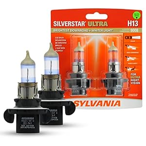 SYLVANIA – H13 SilverStar Ultra – High Performance Halogen Headlight Bulb, High Beam, Low Beam and Fog Replacement Bulb, Brightest Downroad with Whiter Light, Tri-Band Technology (Contains 2 Bulbs)