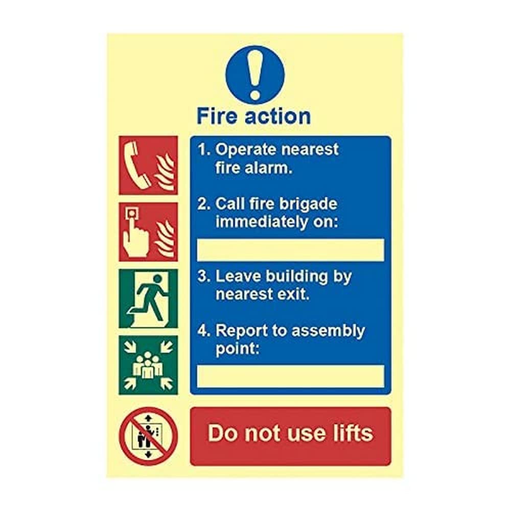 Scan Fire Action Procedure - Photoluminescent 200 x 300mm