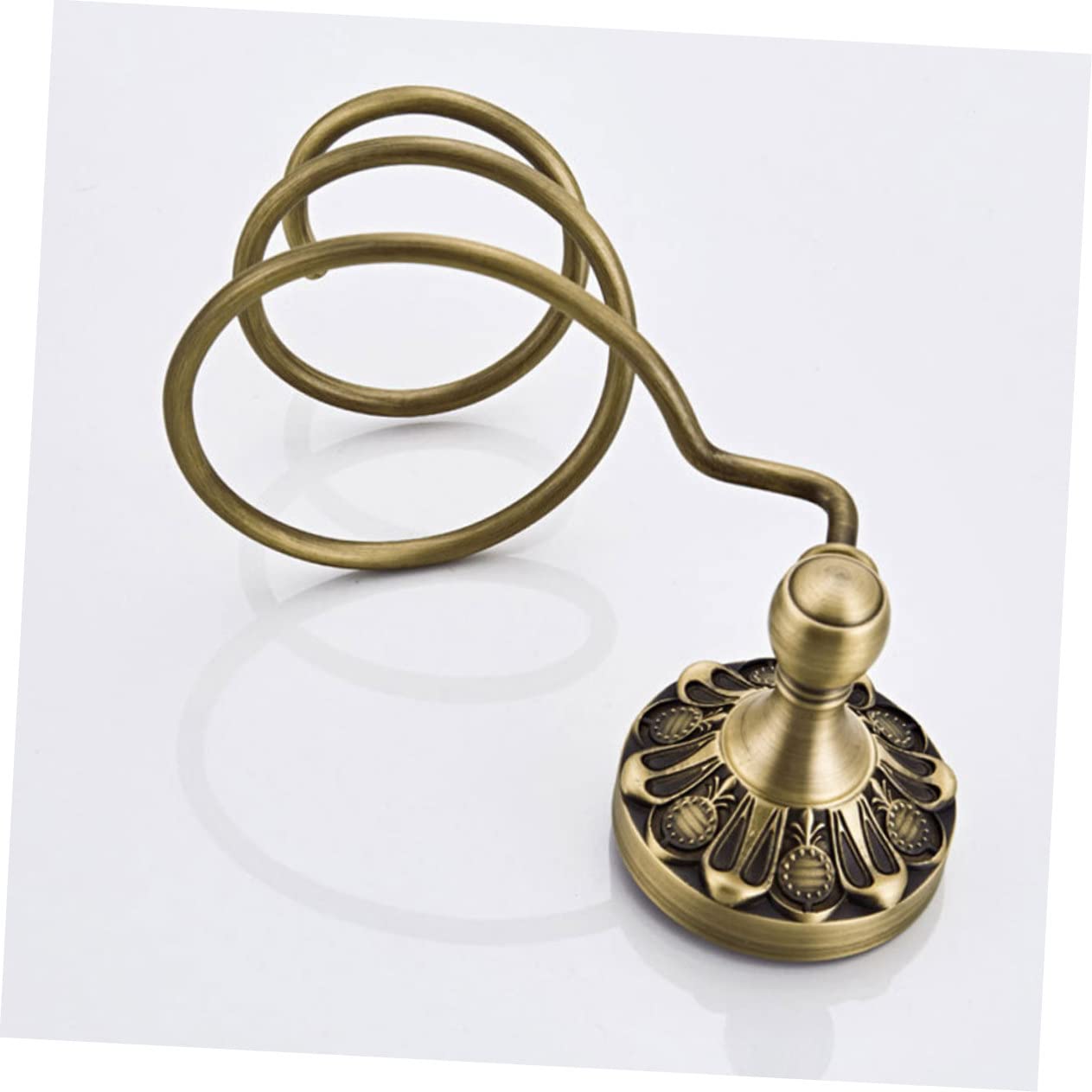 SHERCHPRY Soporte del de Cobre Espiral Secador de Pelo Diseño Montaje Orificio de 6mm Orden Cabello en Pared Adecuado para Baño