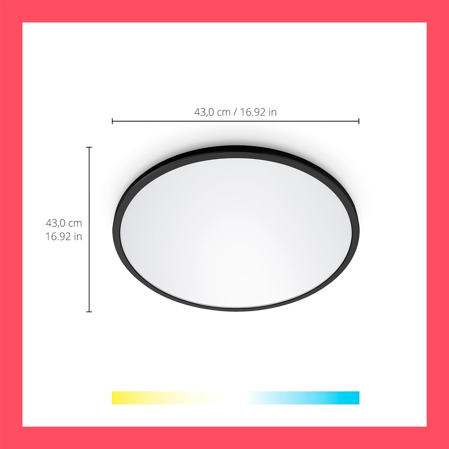 WiZ Plafoniera SuperSlim Smart WiFi, Luce Bianca da Calda a Fredda, WiFi, 22W, Bianca, Tecnologia SpaceSense, Controllo Vocale (Alexa, Apple HomeKit, Google Home)