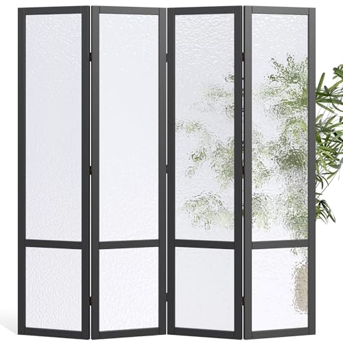 Acrylic Room Divider,4-Panel Freestanding...