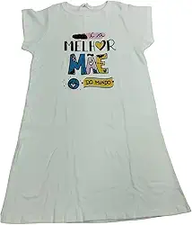 Camisola Feminina com Estampa "Você É a Melhor Mãe Do Mundo", Azul, Manga Curta