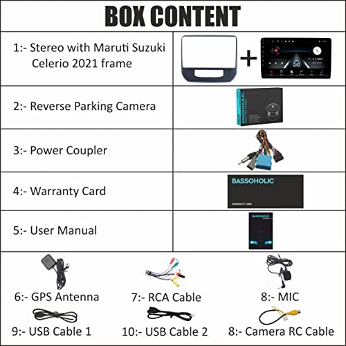 Image of 9-Inch Android Car Stereo | for Maruti Suzuki Celerio 2021 | 2GB /32GB Android Radio Receiver | Full HD Touchscreen | WiFi | GPS | Bluetooth | Reverse Parking Camera | Plug & Play Fitment