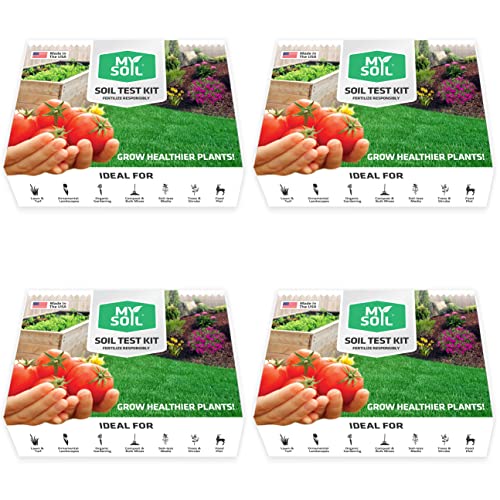 MySoil Soil Test Kit 4 Pack, Unlock Your Lawn & Garden Potential, Complete & Accurate Nutrient and pH Analysis with Recommendations Tailored to Your Soil and Plant Needs