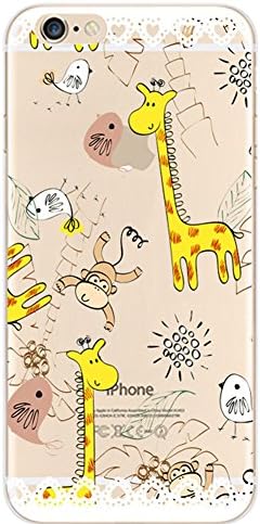 iPhone 6S Plus Case,iPhone 6 Plus/6S Plus TPU Case,UZZO Cute Girl Flower Fairy Animal Giraffe Print Ultra Thin TPU Silicone Gel Case,[Crystal Clear] TPU Back Case Cover for iPhone 6 Plus/6S Plus