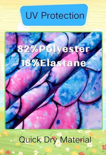 Image of DAXIANG Girls One Piece Ruffle Strap Swimsuit Quick Dry Mermaid Swimwear Beach Sport Bathing Suit for Toddler Kids 4-11 Years