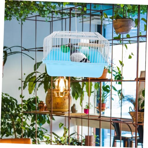 BAZEITFLOW ポータブル小型鳥用キャリーケージ 水飲み器 餌箱付きパロットトラベルケージ オウム ラブバード対応 屋外 屋内で使用可