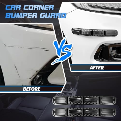Image of Janvitha Set of 2 Car Bumper Safe Guard Strips, Universal Front Rear Bumper Protector Anti-Collision Anti-Scratch for All Cars and Trucks (2 * 1, Black)