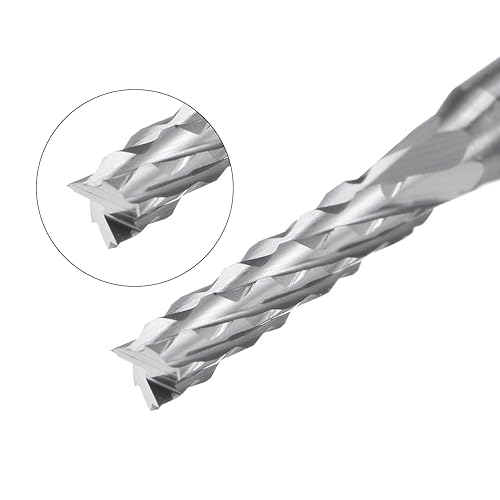 Vista 37 de uxcell 10 Uds 0.020 in Carburo End Mill Grabado Fresa Fresa CNC Router Bits para máquina PCB, vástago de 1/8