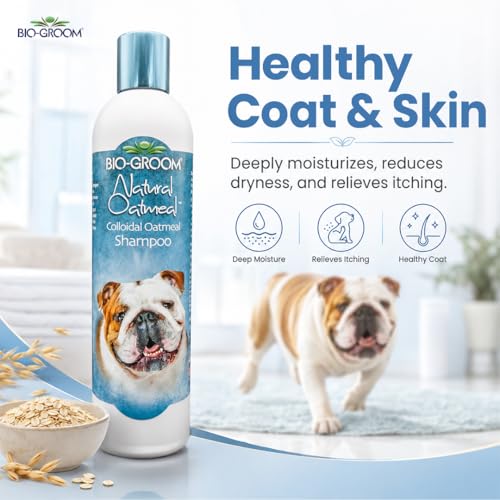 Image of Bio-Groom Natural Oatmeal Soothing Shampoo for Dogs, Replenish Dogs Moisture and Maintain Coat Healthy, Silky, Shiny, Nourishes Skin and Keep Them Smelling Fresh, 355 ml | Natural Oatmeal Formula