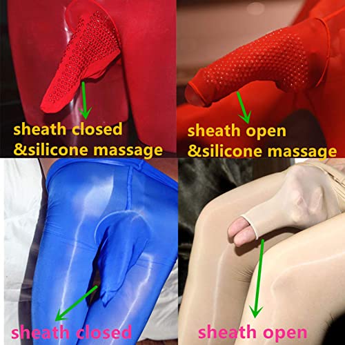 Men's Sexy 8D Ultrathin Oil Shiny Glossy Seamless Pantyhose Silky Tights with Sheath2