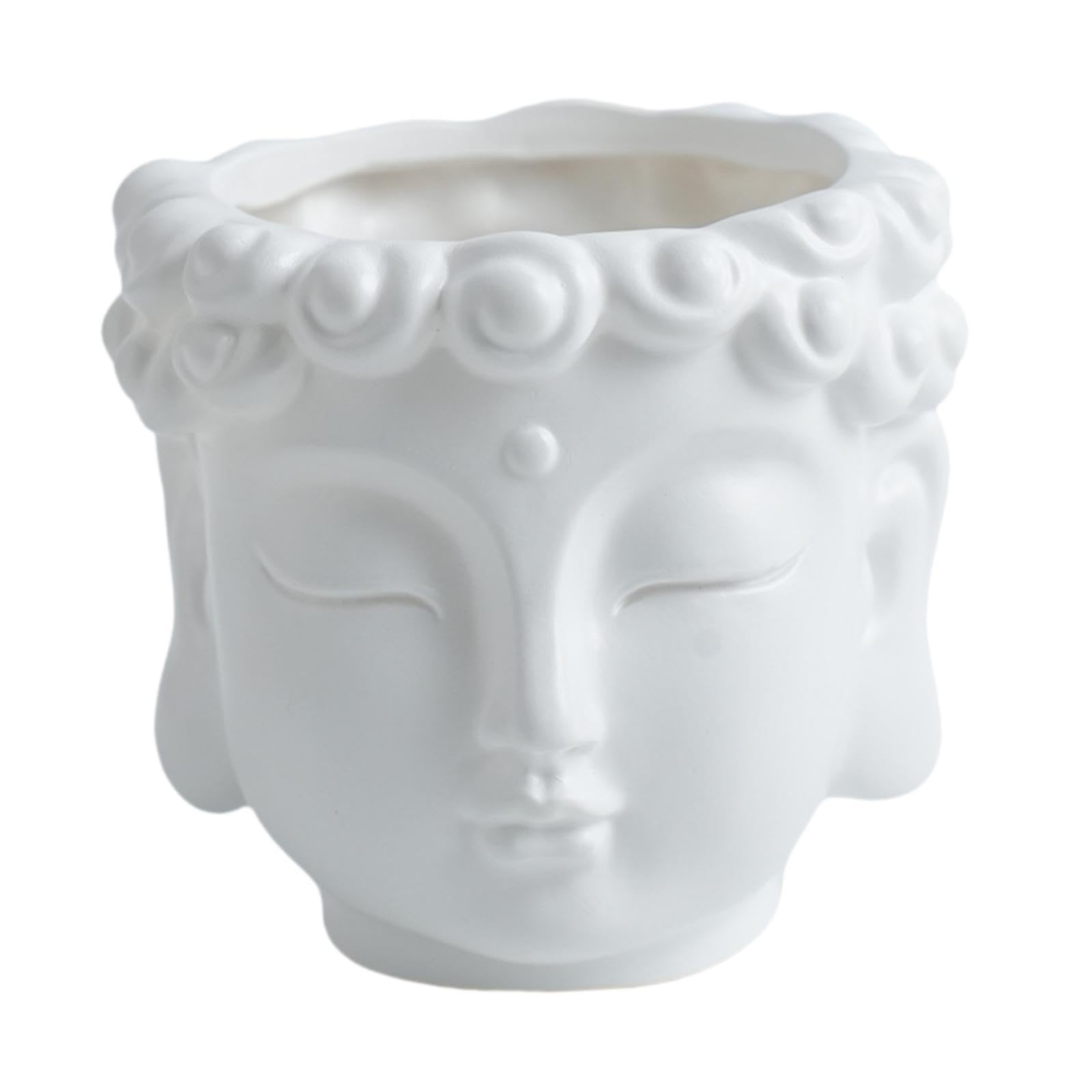 Pot de fleurs tête de Bouddha original et créatif pour décoration extérieure