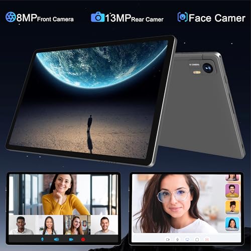 Image of Android 14 Tablet, 10.1 Inch Android Tablet PC, 16GB RAM 128GB ROM 1TB Expand, 6000mAh Battery, Octa-Core 10.1 Inch with 13MP+8MP Camera /Bluetooth /GPS /WiFi /HD Display (Dark Gray)