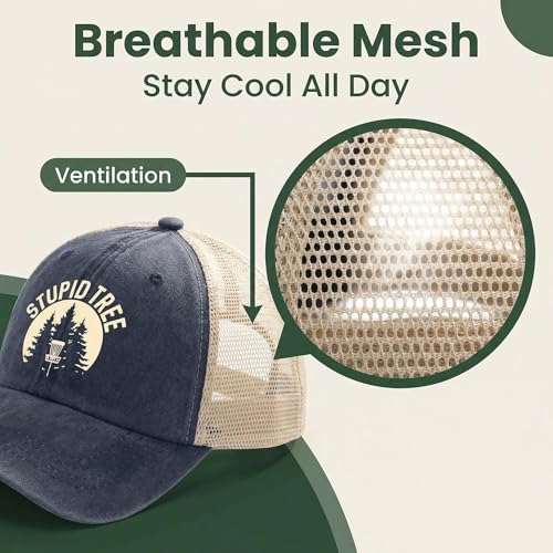 Image of OOMOO Disc Golf Snapback Cap - Distressed Mens & Womens Hat - Stupid Tree Theme