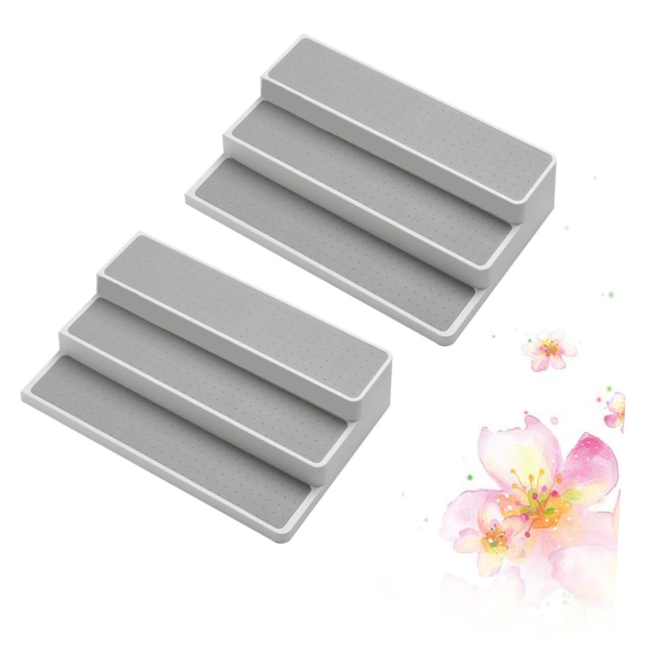 Étagère à Épices à 3 Niveaux en Pp, Lot de 2 pour Rangement la Cuisine | Organisateur de Placard, Adapté aux Grains et Savons, Usage la Cuisine ou Garde-manger