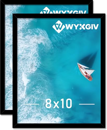 Wyxgiv Black 8x10 Picture Frame Set of 2 Lightweight yet Durable Frame