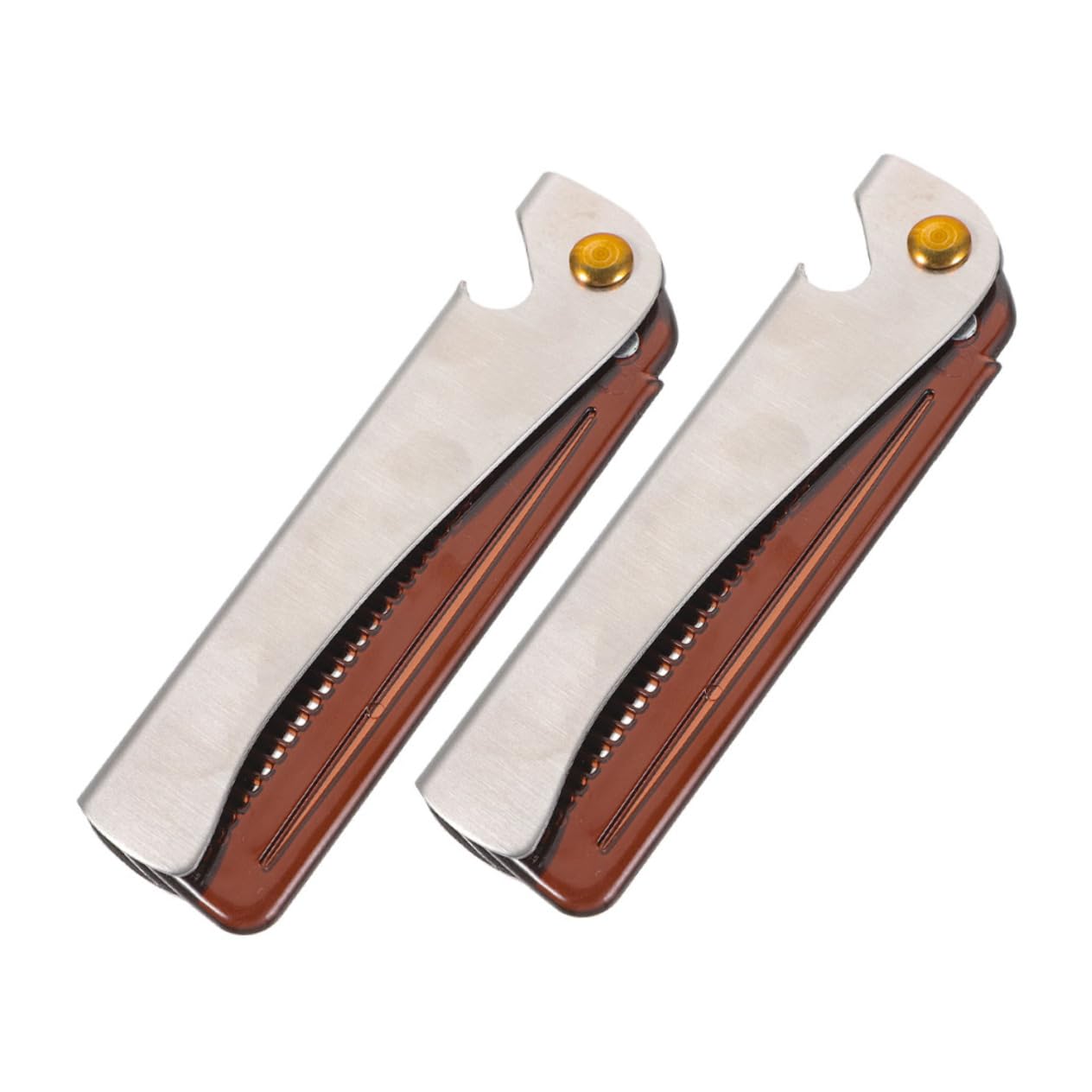 TOVINANNA Folding Beard Combs for Men 2pcs Stainless Steel Fine Tooth Hair Comb Men's Brush Styling Tool Bottle Opener