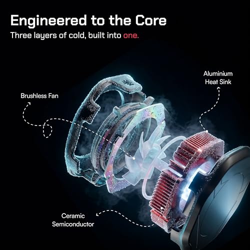 Image of Vero Forza Arctic V4 Mobile Cooler for Gaming | Magnetic & Clip-On Mount | New-Gen Semiconductor Cooling | Cools to -6C | Quiet 7 Blade Fan | BGMI PUBG CODM Freefire Fortnite BGMI | iPhone & Android.
