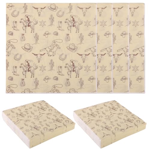 Serviettes de table western cowboy fournitures de fête rodéo papier anniversaire baby shower