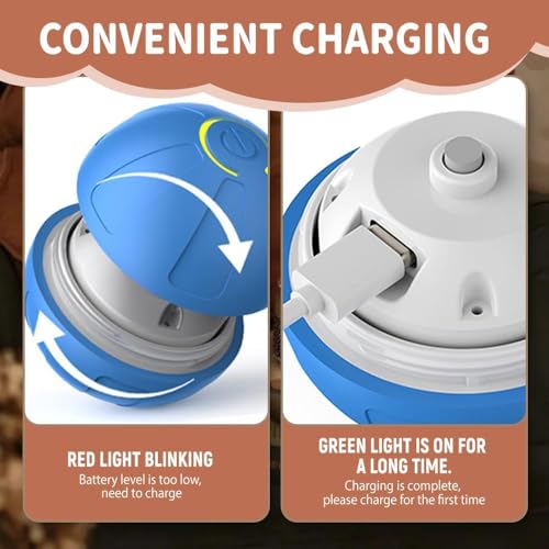 HOIDOKLY Smart Jumping Ball für Hunde, 2025 Upgrade Duraspin Dog Bouncing Ball, automatische rollende, interaktive Sprungspielzeug für kleine Hunde, Haustierkugeln(Blau)