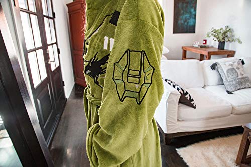 Halo Infinite Master Chief Hooded Bathrobe for Men And Women | Soft Plush Spa Robe | Lightweight Fleece Housecoat With Belted Tie | One Size Fits Most Adults4