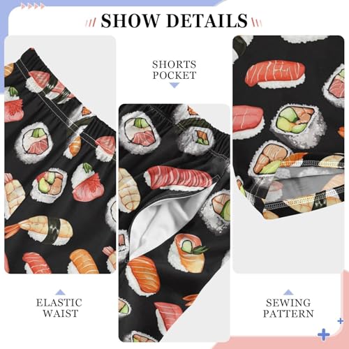 Pajama Bottoms, Various Sushi Pattern Pajamas Pant Lounge Wear Sleep Long Pants Casual Sleepwear Pjs4