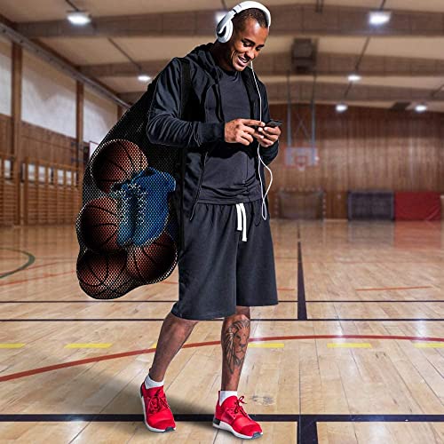 Brotou SPT0036 Extra Large Sports Ball Bag Mesh, Basketball Bags Team Balls, Adjustable Shoulder Strap, Team Work Ball Bags For Holding Soccer, Football, Volleyball thumb #4