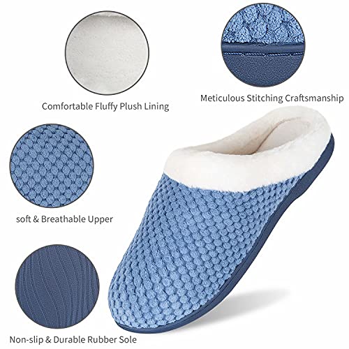Image of YALOX Slippers for Womens Warm Memory Foam Anti-Slip House Shoes Comfortable Cotton Slippers Home Bedroom Shoes Indoor & Outdoor
